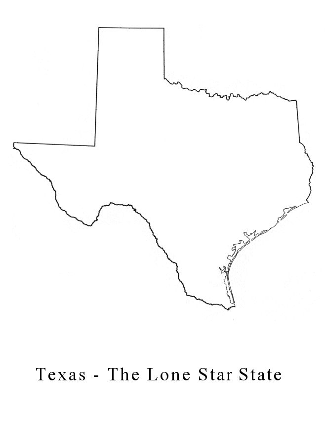 Texas outline texas outline texas map coloring pages