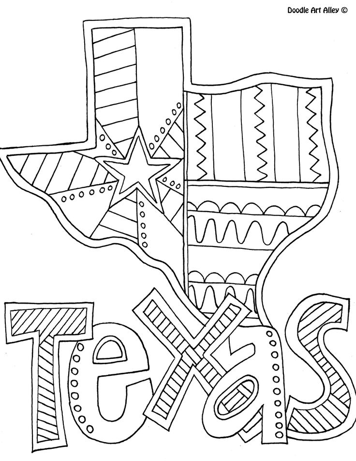 Texas doodle art texas symbols texas history coloring pages