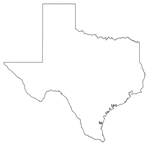 Outline map of texas coloring page free printable coloring pages