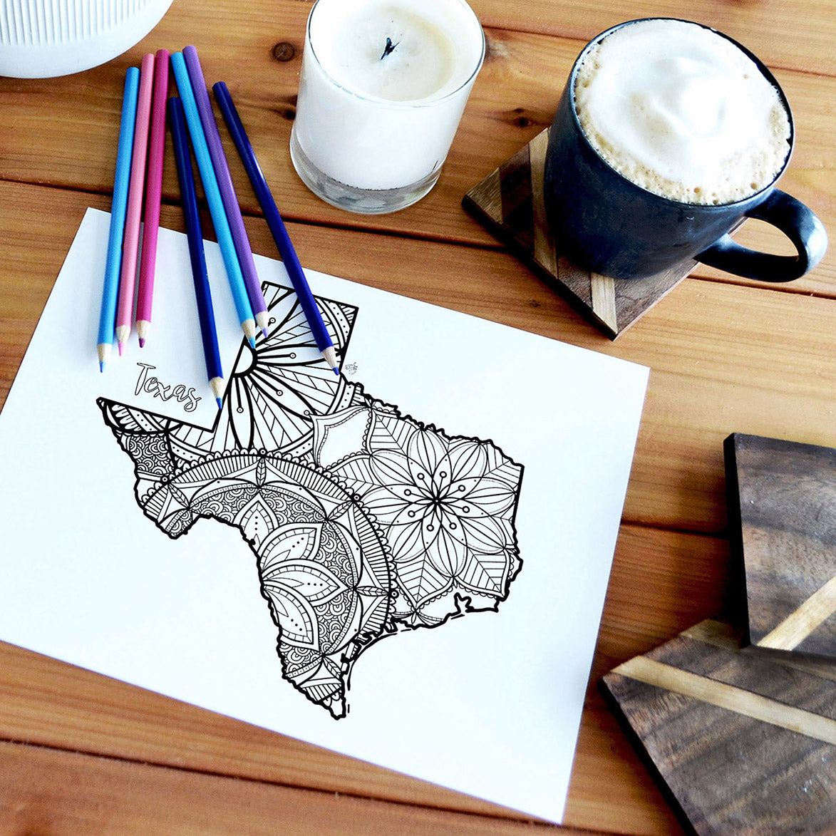 Coloring pages texas usa map â ta muchly