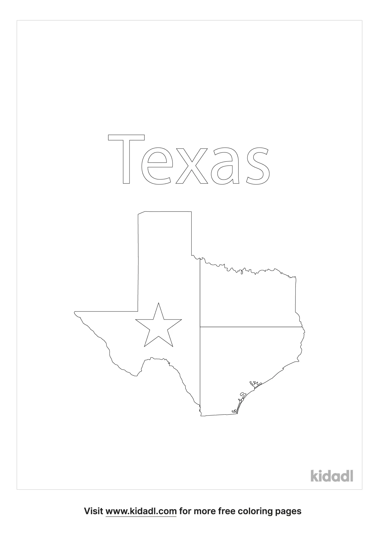Free texas map coloring page coloring page printables
