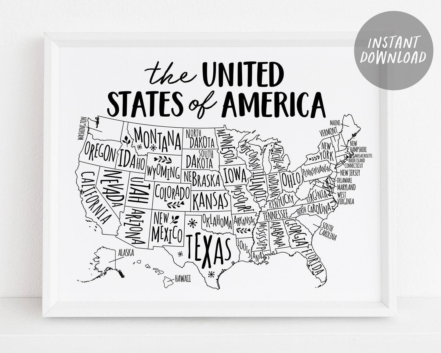 United states of america map usa map wall art for school homeschool c â puff paper co