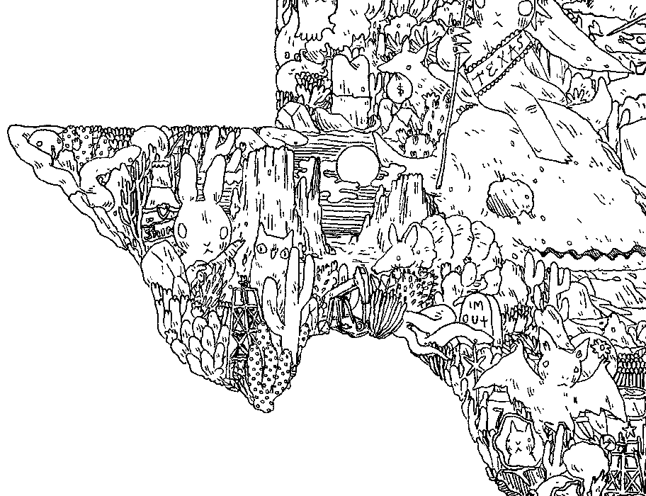 Illustrated texas map
