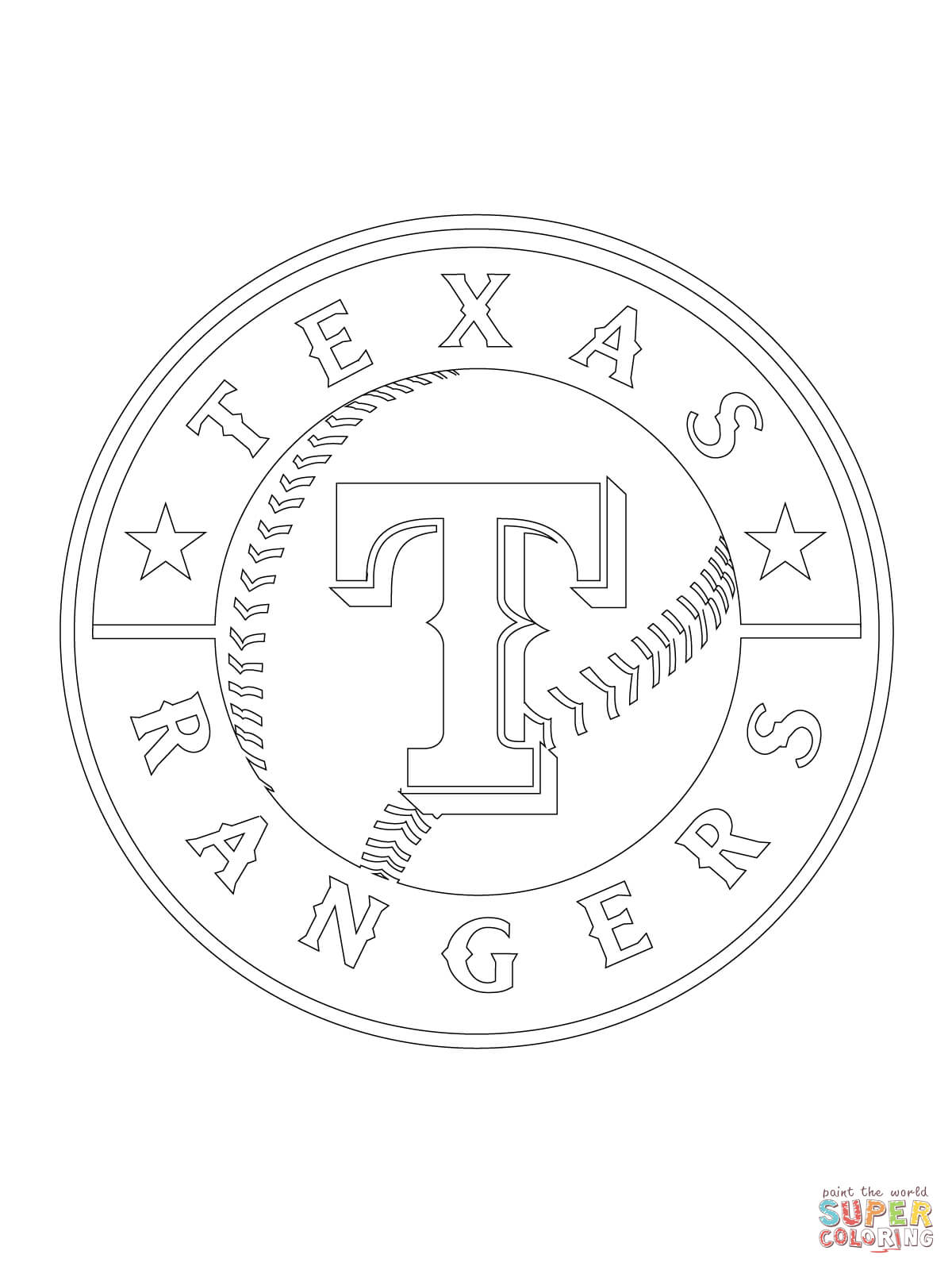 Texas rangers logo coloring page free printable coloring pages