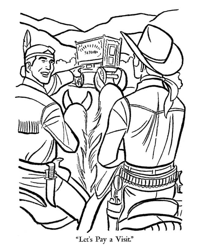 The lone ranger and tonto coloring page sheets