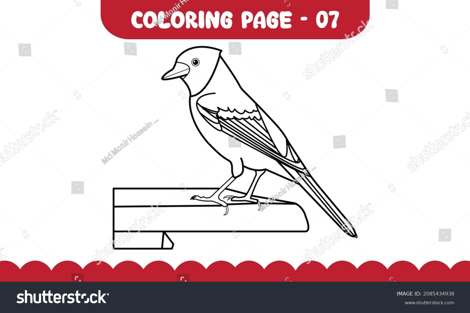 Bird coloring pages outline kids activity stock vector royalty free