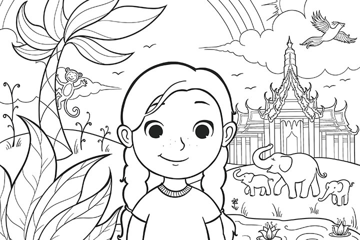 Coloring page free download from bodhi sees the world thailand