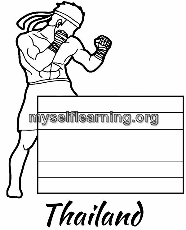Thailand flag educational coloring sheet instant download