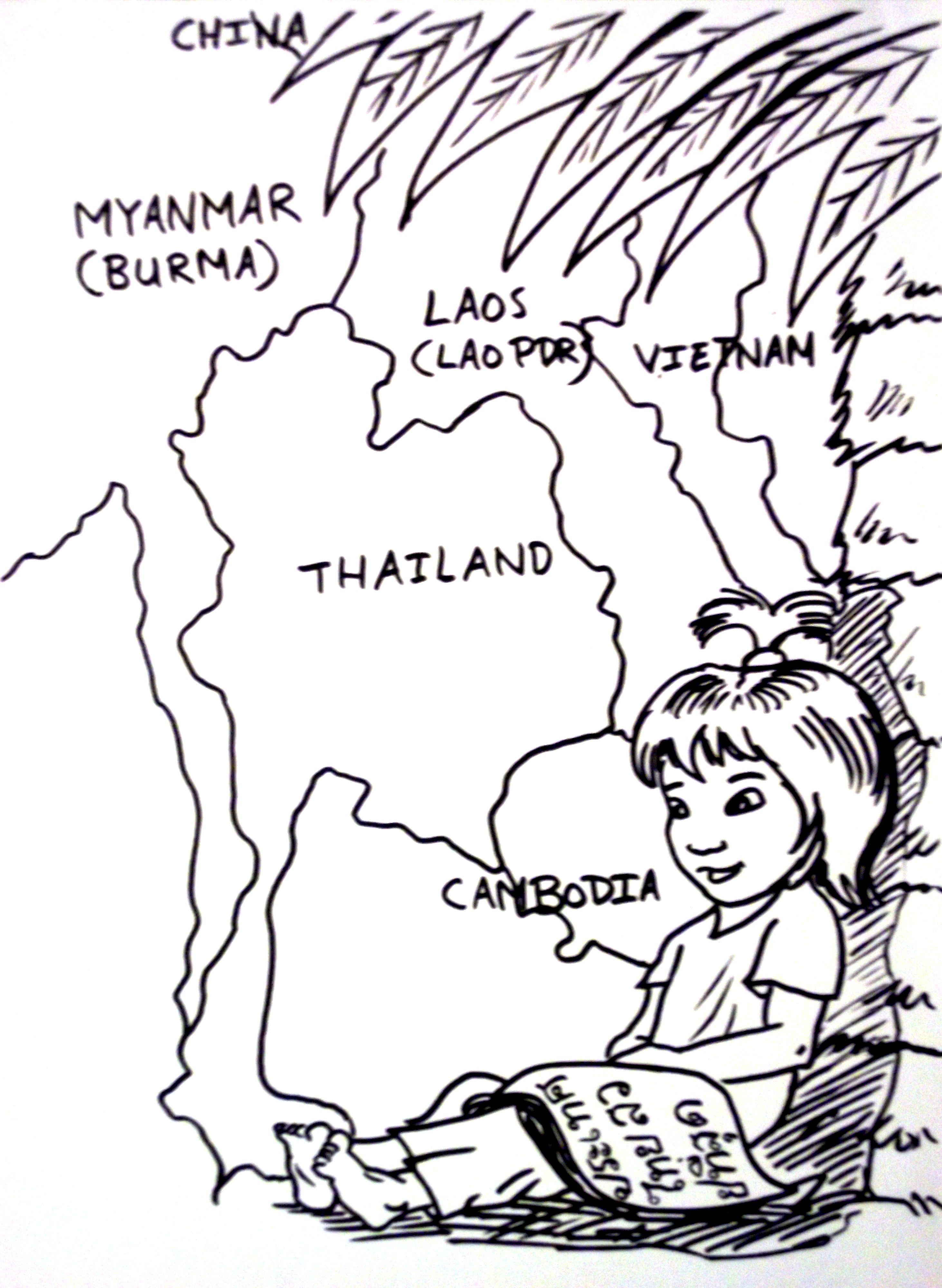 Thai girl coloring page colouring page thai child kid cartoon thailand àªàààààààààªàµàªààààààààà àªàààààààààªàµ àªàààààààà