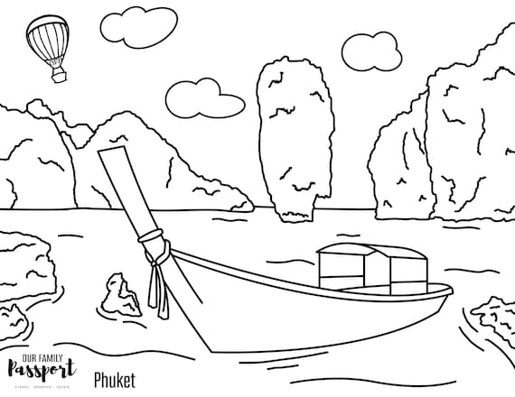 Phuket thailand coloring page