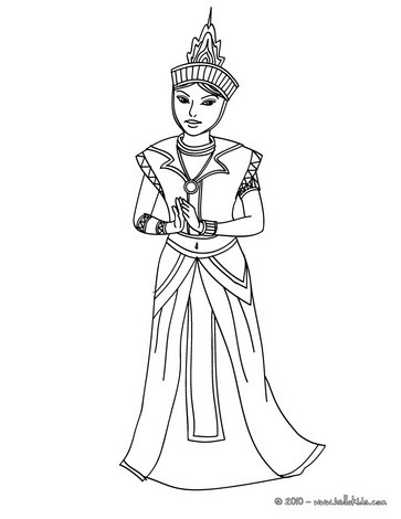 Thai princess coloring pages