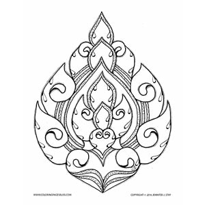 Lai thai lotus coloring page