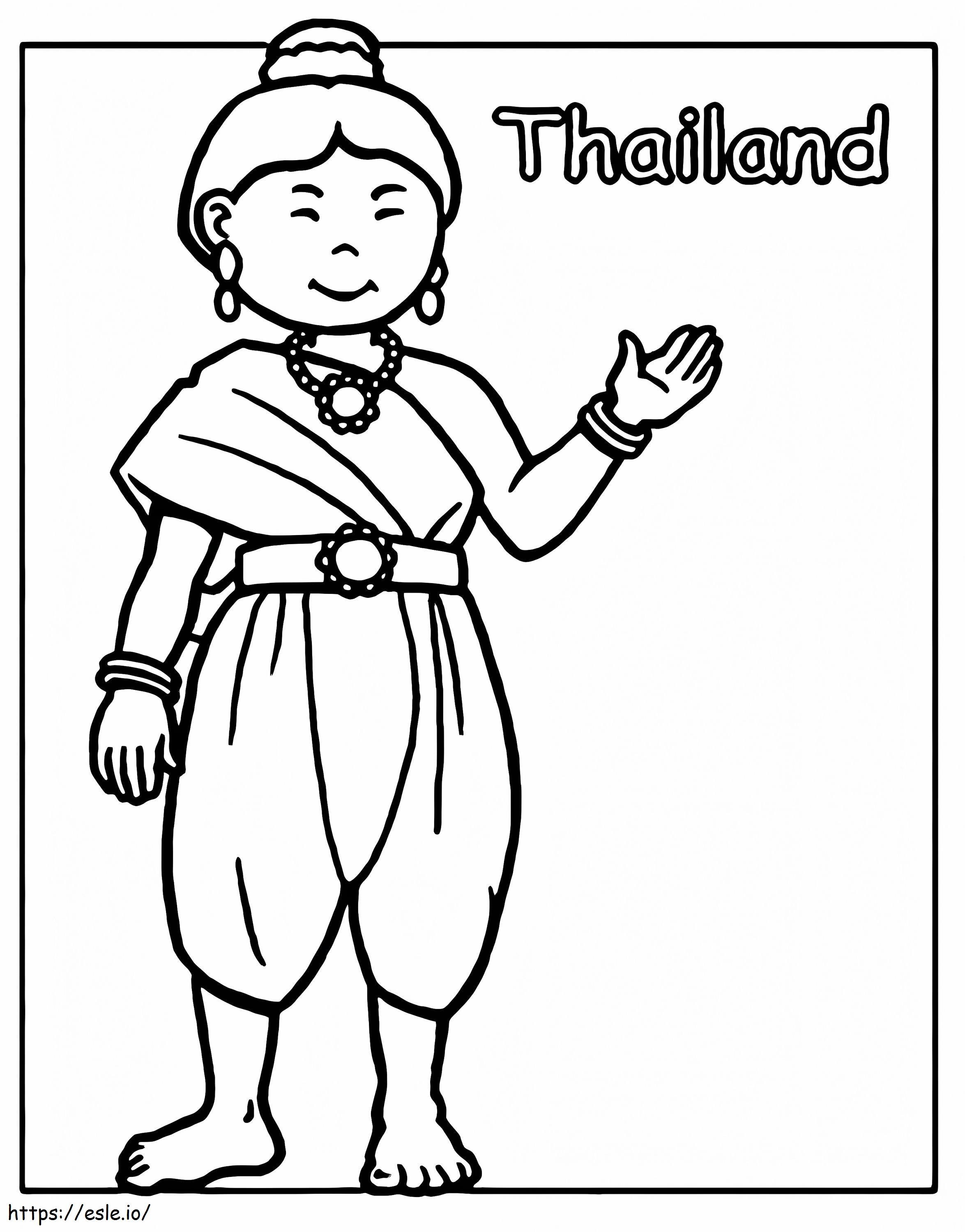 Thailand woman coloring page