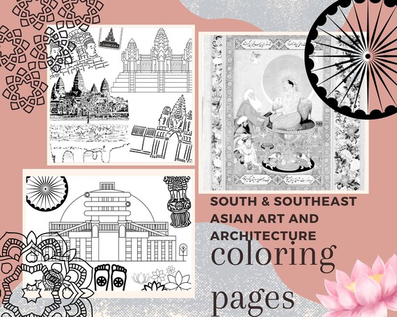 South southeast asian art coloring pages india thailand indonesia cambodia social studies and art classrooms apah