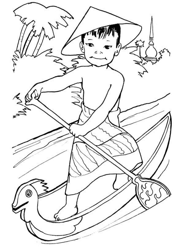 Coloring pages baby sailor on boat coloring page