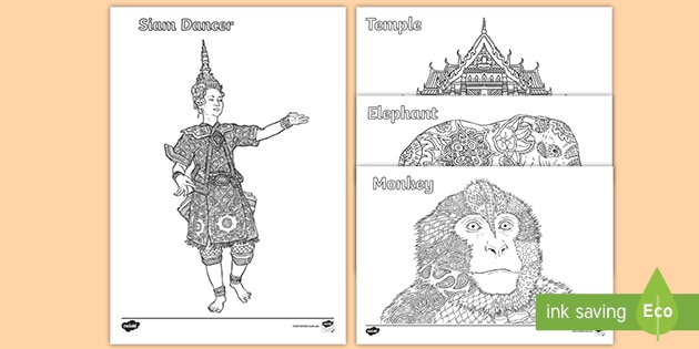 Thailand mindfulness louring pages teacher made