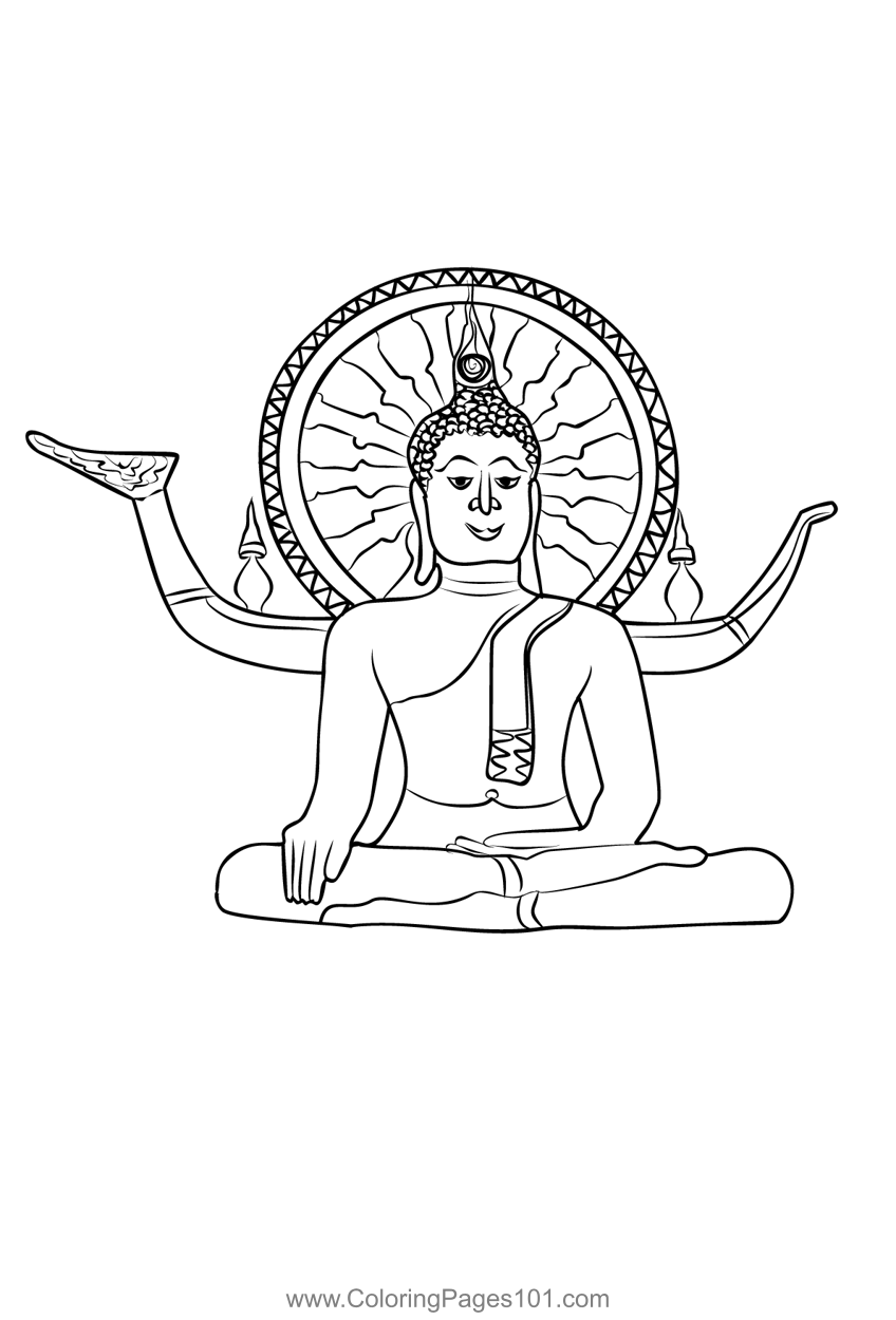 Big buddha ko samui thailand coloring page for kids