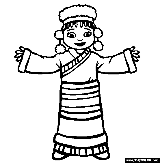 Tibet coloring page free tibet online coloring
