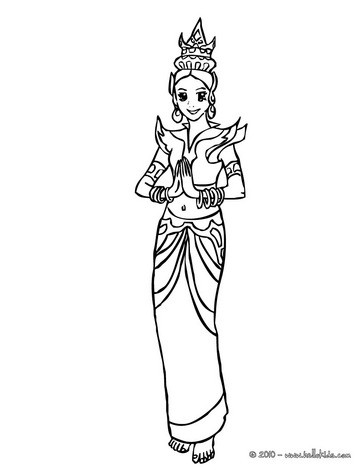 Thai princess coloring pages