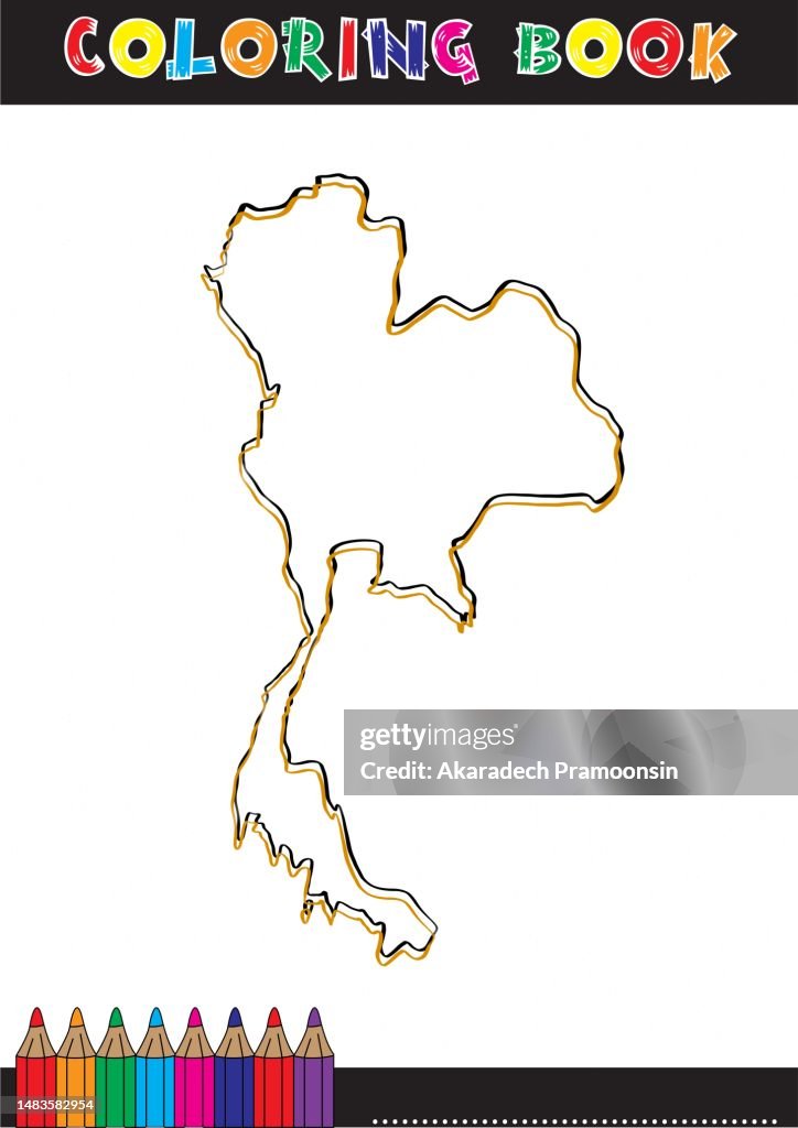 Thailand map coloring book high