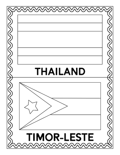 Premium vector national flag coloring pages vector