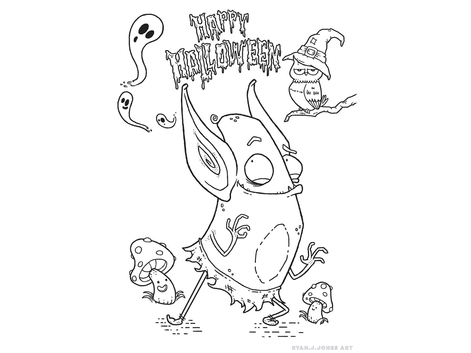 Goblin halloween colouring sheet by ryan jones on