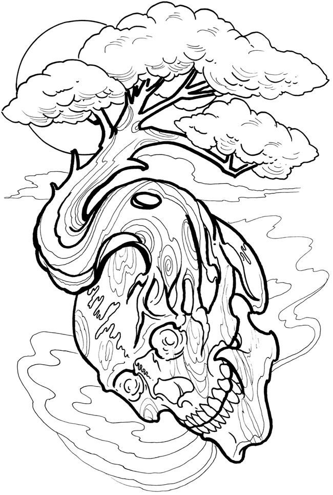 Pin by jolanda bosman on kleuren voor volwassen tattoo coloring book skull coloring pages coloring pages