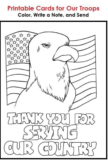 Printable cards that students can color write a message on and send to troops ovâ veterans day coloring page veterans day activities thank you cards from kids