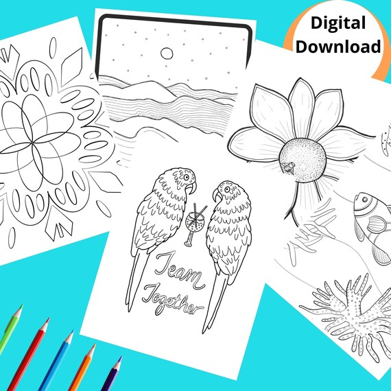 Thank you gift coloring page bundle