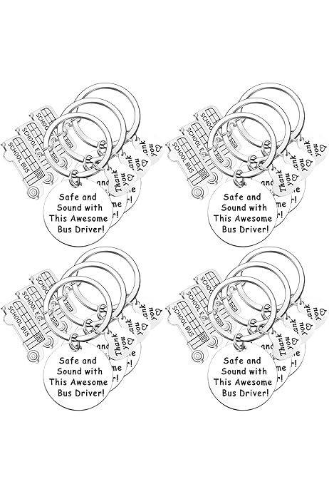Pcs school bus driver appreciation gifts stainless steel bus drivers keychain in bulk thank you gifts for new driver retirement thanksgiving leaving birthday stocking stuffer clothing shoes jewelry