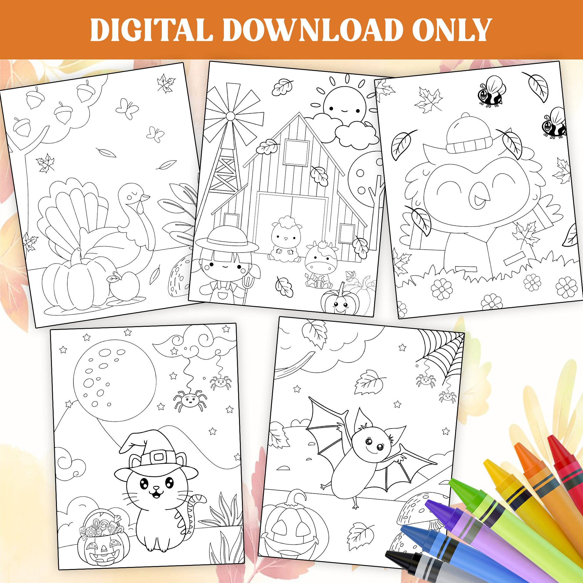 Pdf thanksgiving and fall coloring pages for kids made by teachers