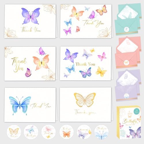 Gooji x purple floral thank you cards with envelopes pack matching peel
