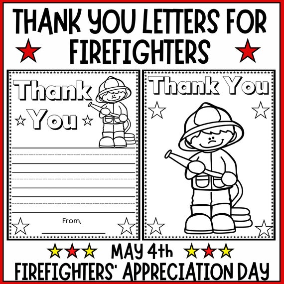 Firefighters day thank you firefighter letters and coloring