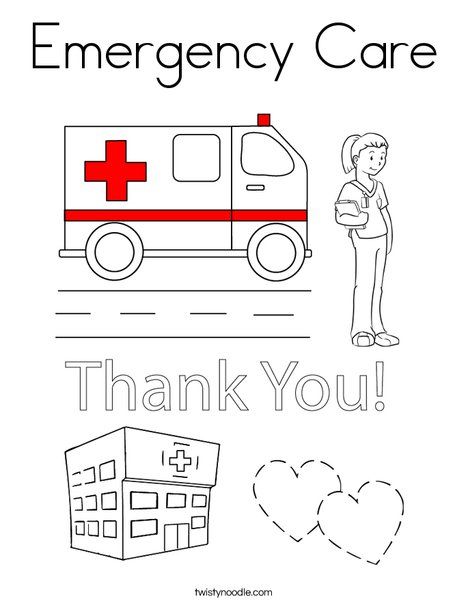 Emergency care coloring page