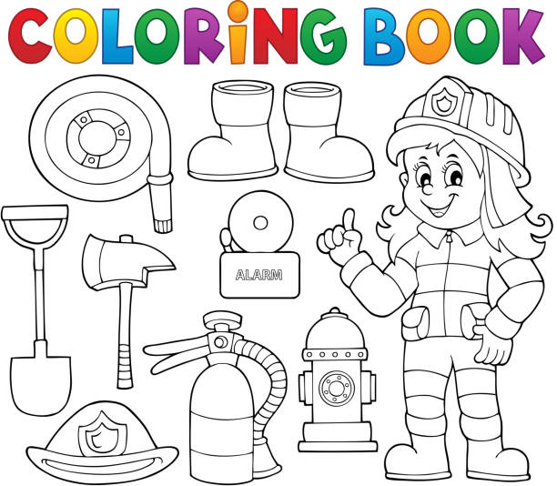 Safety coloring pages stock illustrations royalty
