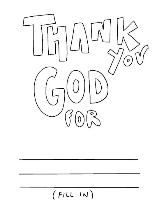 Thank you god for coloring page