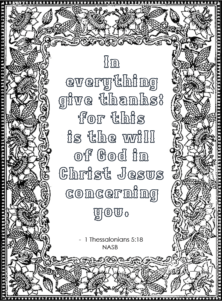 In everything give thanks coloring page