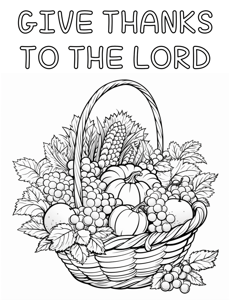 Give thanks to the lord coloring page