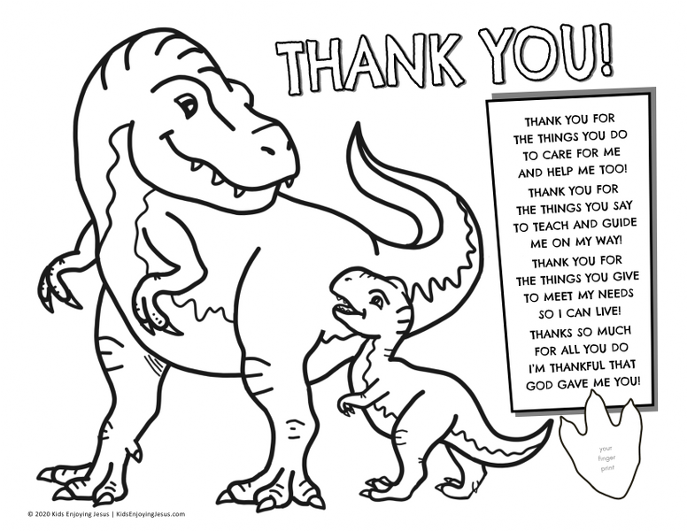 Dinosaur thank you craft for kids â kids enjoying jesus