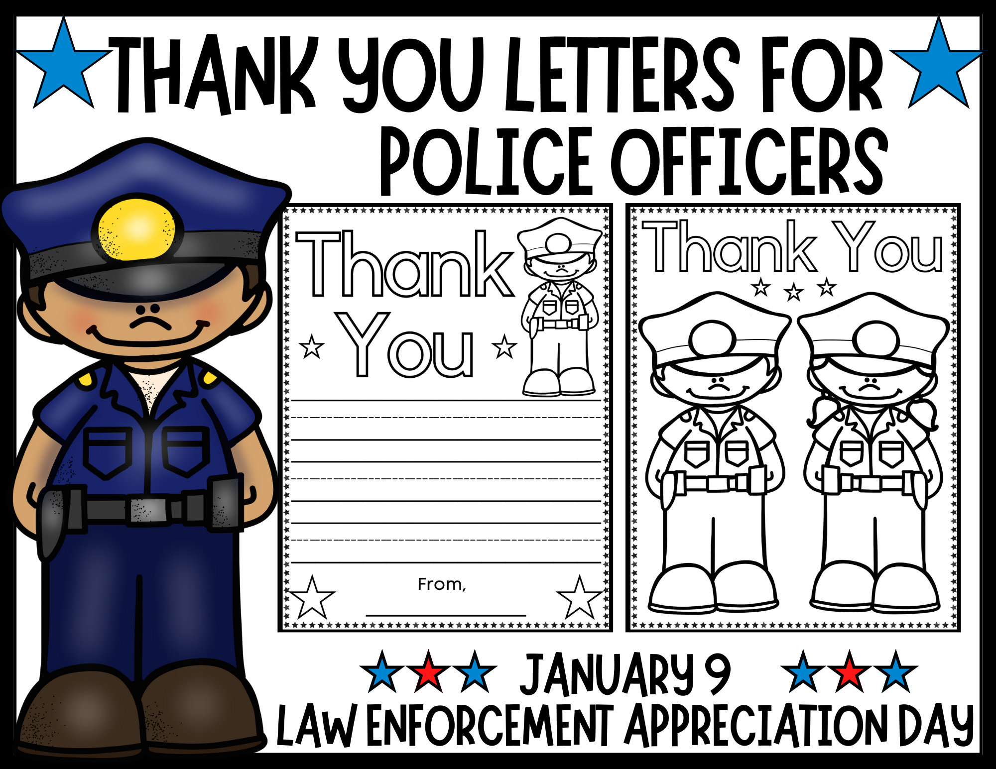 Thank you police officer coloring pages