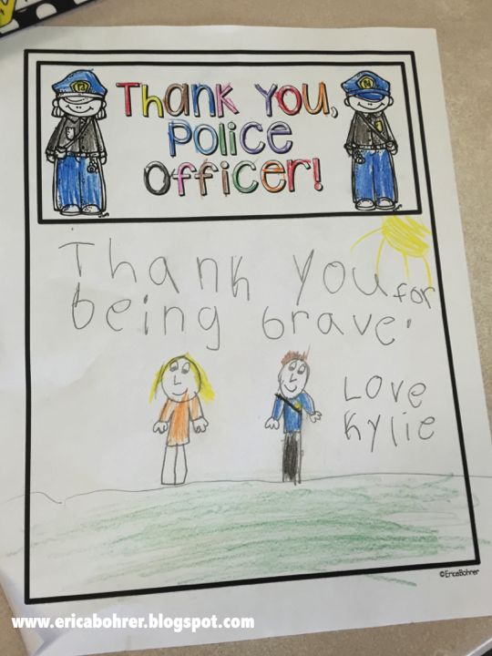 The first week of first grade munity helpers theme police appreciation police officer appreciation