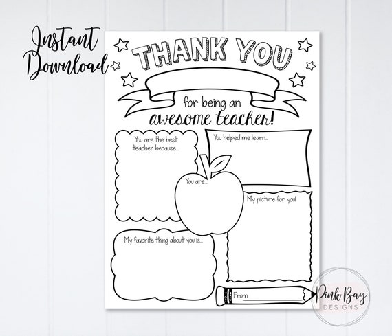 Teacher appreciation week printable teacher survey teacher printable teacher thank you teacher coloring page all about my teacher