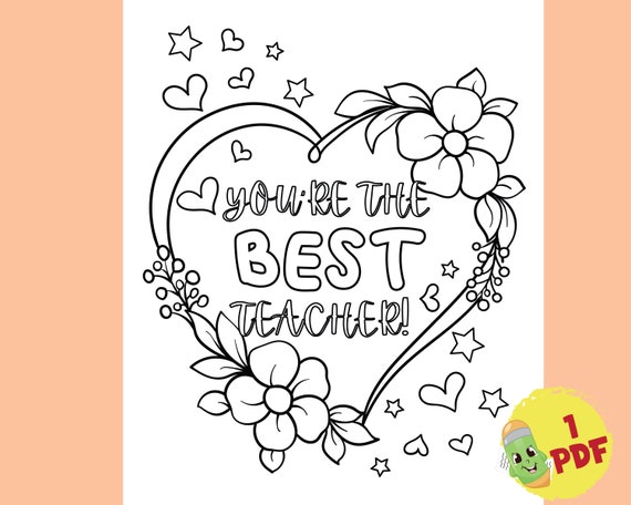 Printable teacher appreciation coloring pages appreciation thank you coloring pages kids coloring page flower education activity sheets