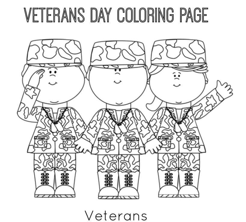 Honors veterans coloring page