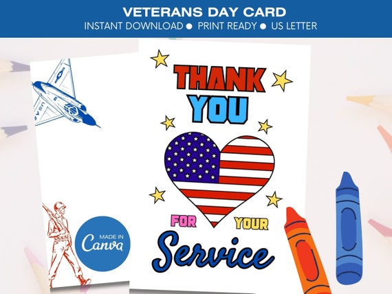 Happy veterans day coloring page veterans day thank you card thank for your service veteran card happy veterans day craft kids coloring