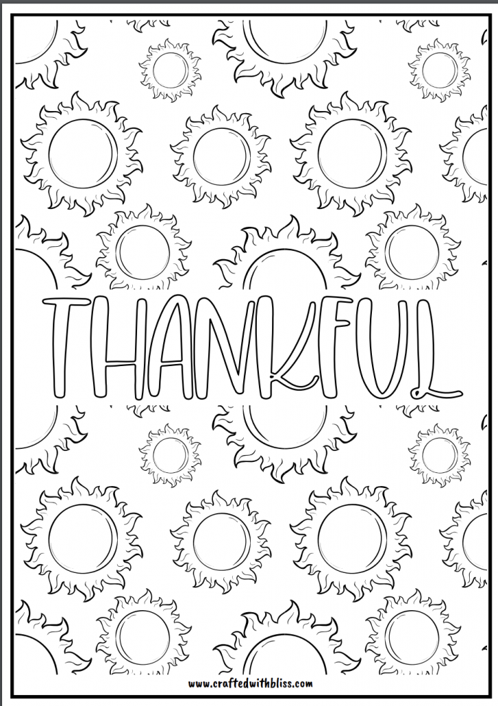 Free gratitude coloring pages
