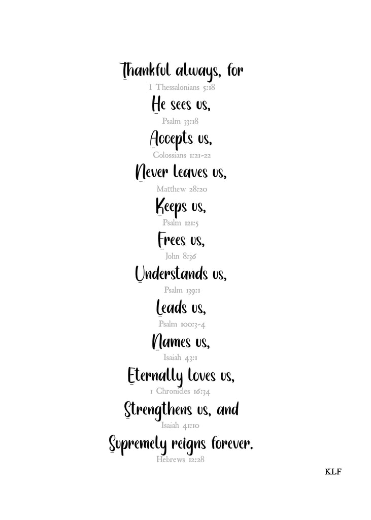 Thankfulness acrostic poem print x or x â hamrick avenue