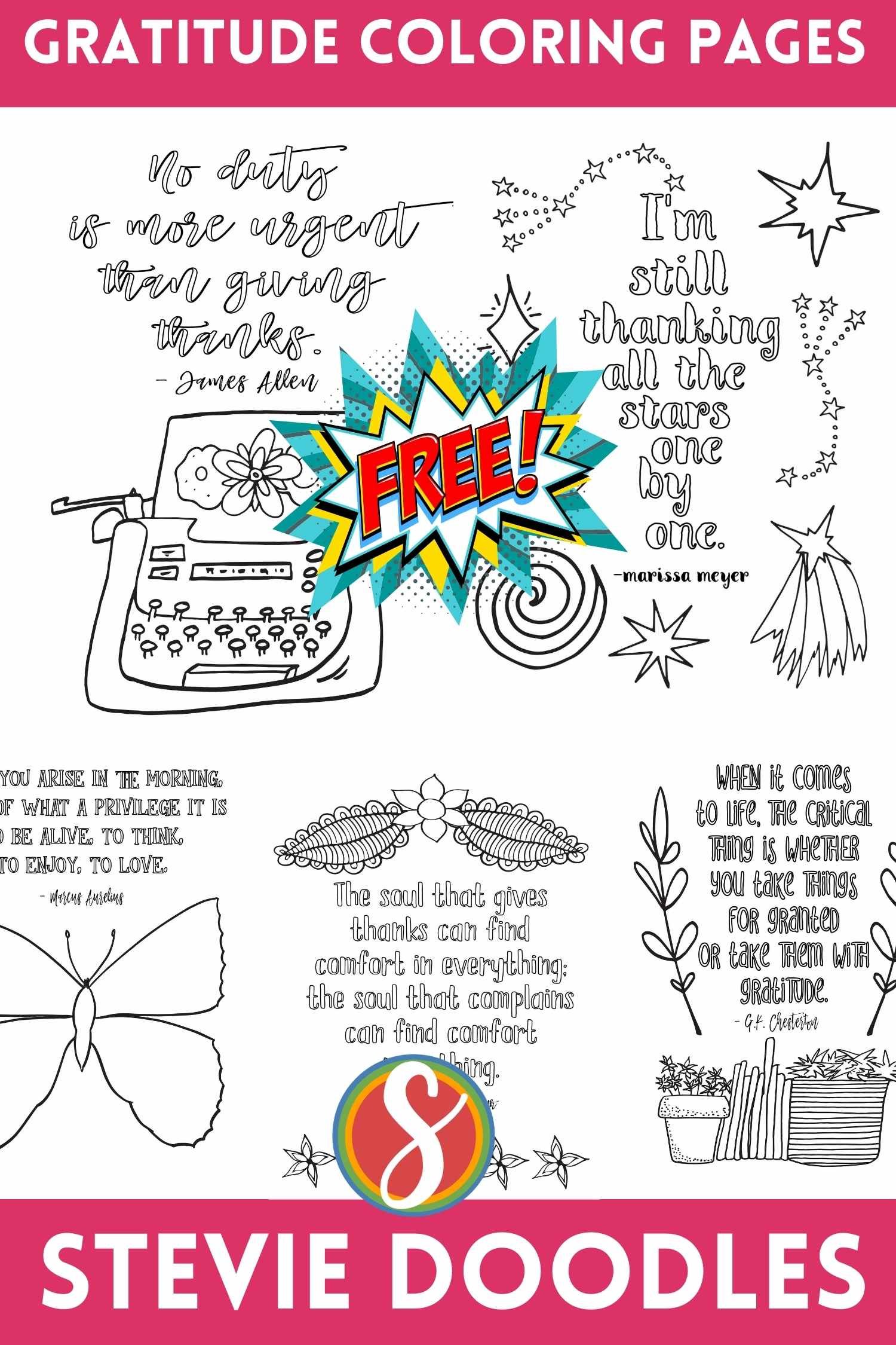 Free gratitude coloring pages for kids â stevie doodles