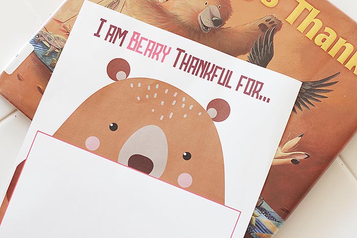 Gratitude activity for preschoolers free printable inspired by bear says thanks sunny day family