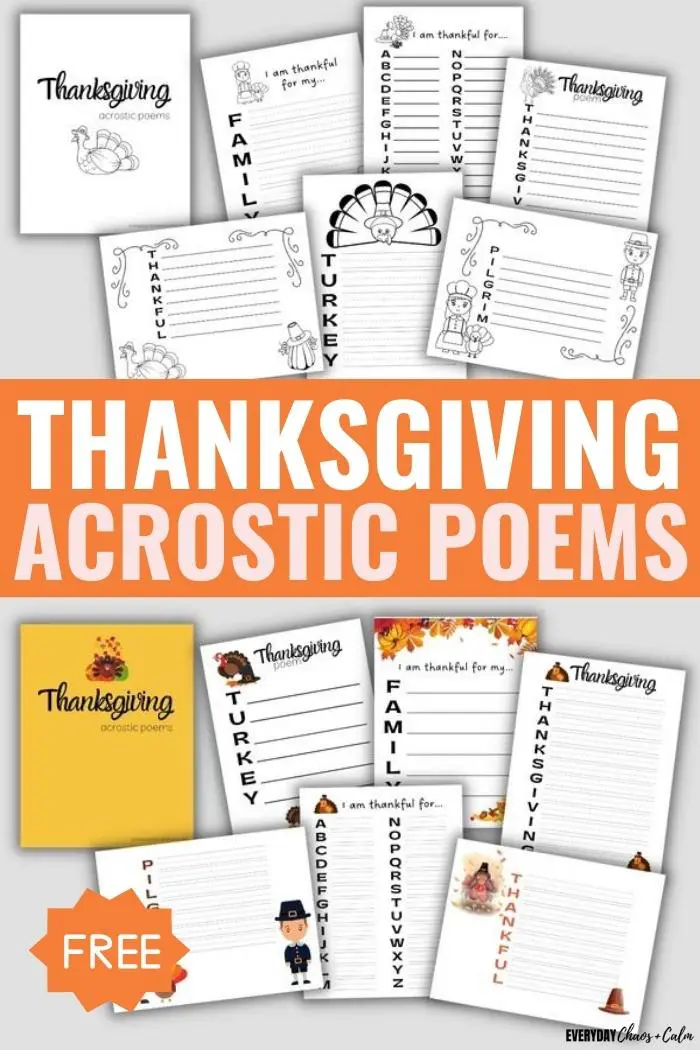 Free thanksgiving acrostic poems template pdf download